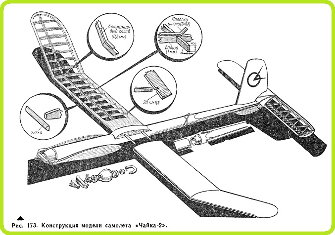 Резиномоторная модель самолета SU-29