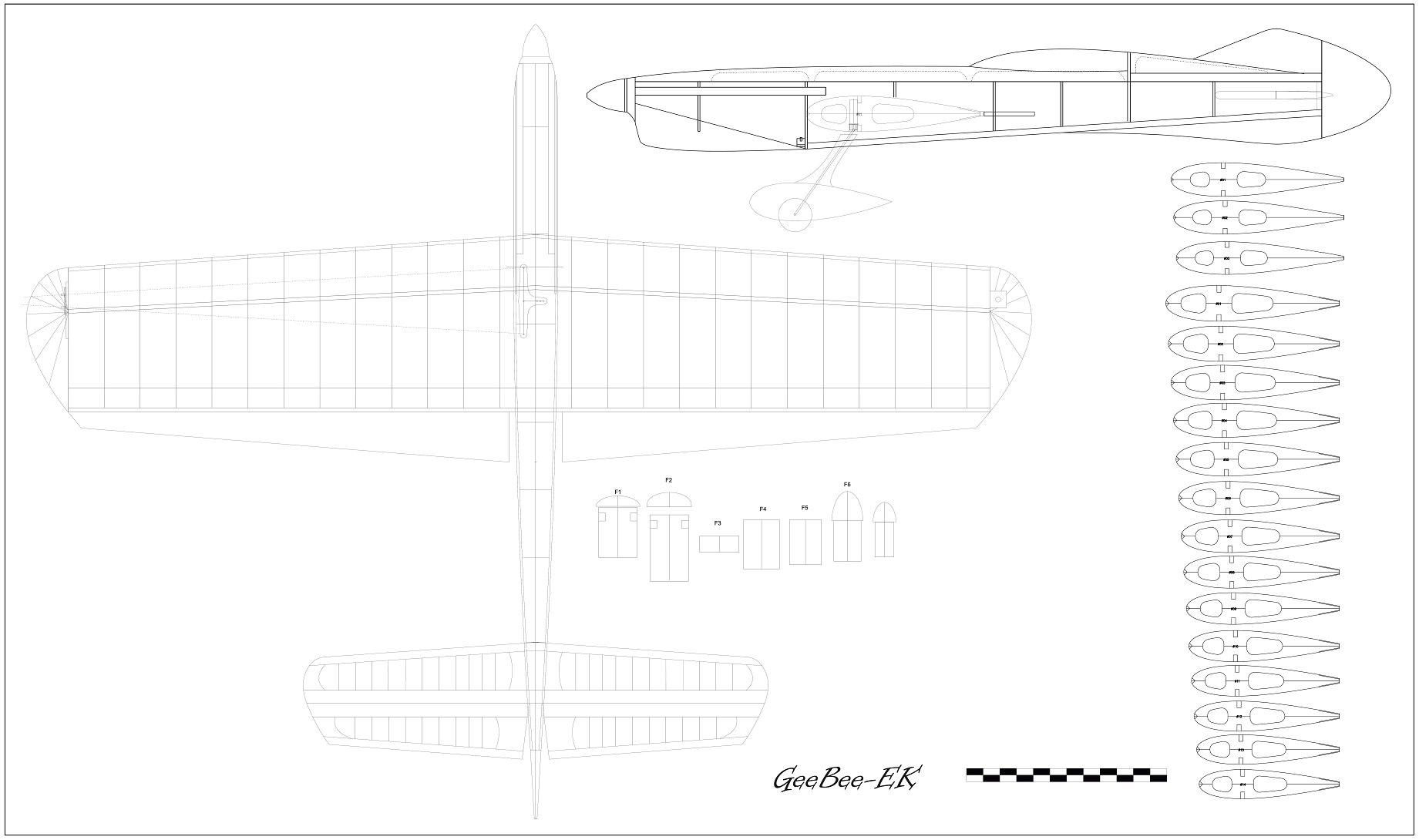 GeeBee_EK пилотажная кордовая модель ч.1 "Проектирование"