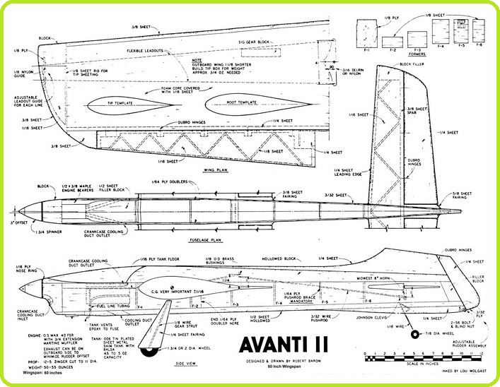 AVANTI II - чертеж авиамодели