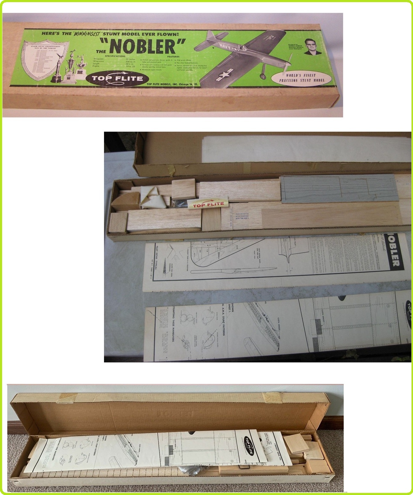 57" GREEN BOX NOBLER (НОБЛЕР) чертеж кордовой модели