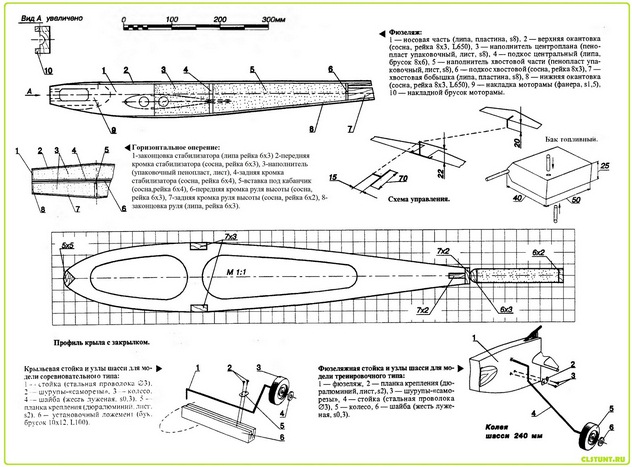 Кордовая авиамодель из Моделист Конструктора 1997
